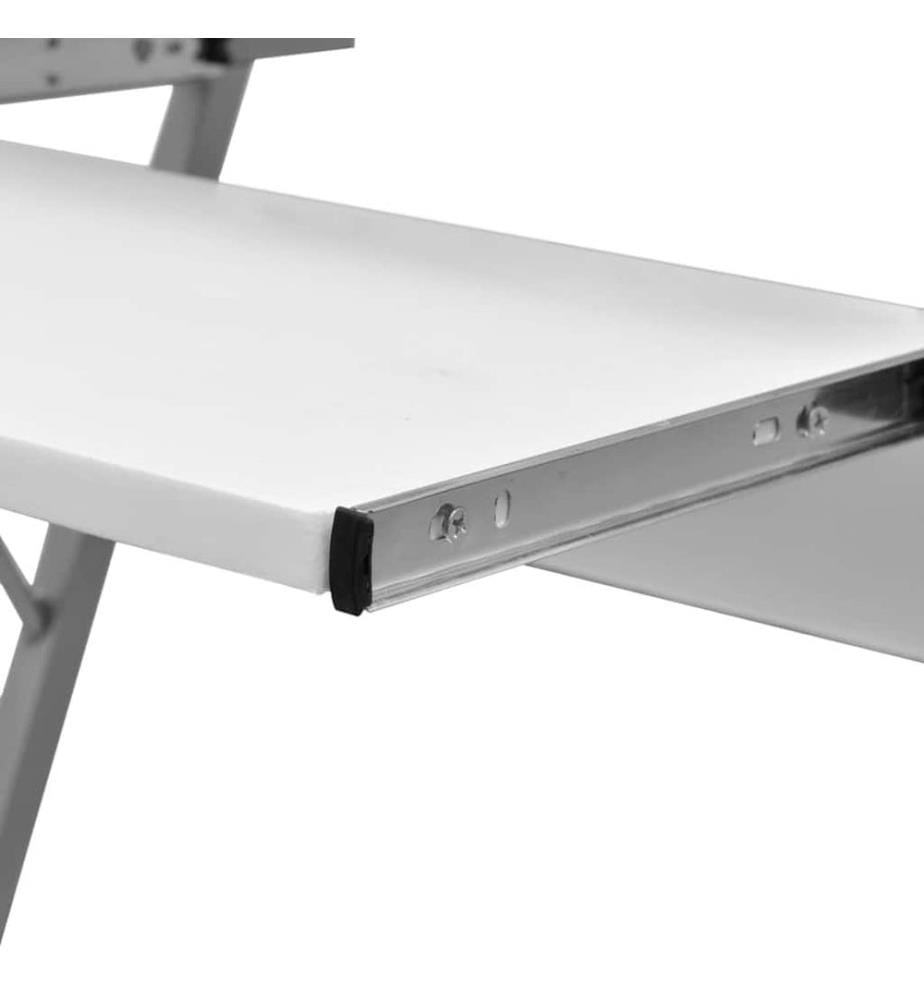 Computertisch Computerwagen PC Tisch Bürotisch Laptop auf Rollen weiss