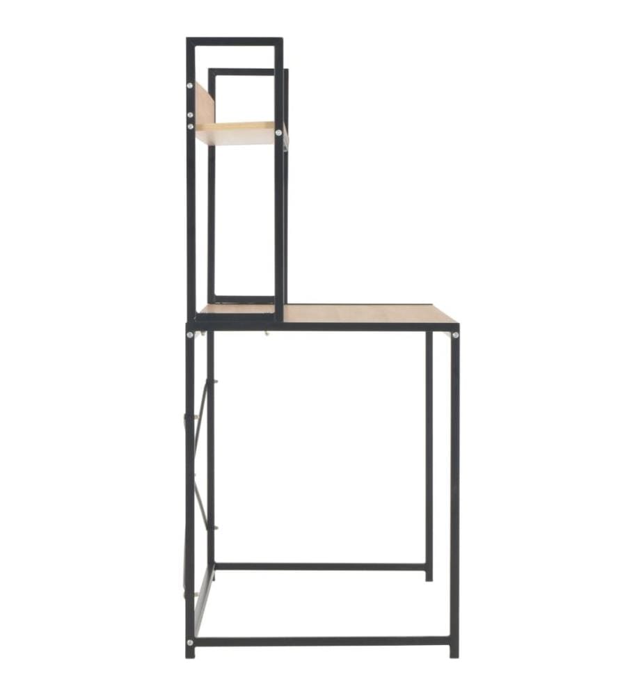 Computertisch Schwarz und Eiche 120x60x138 cm
