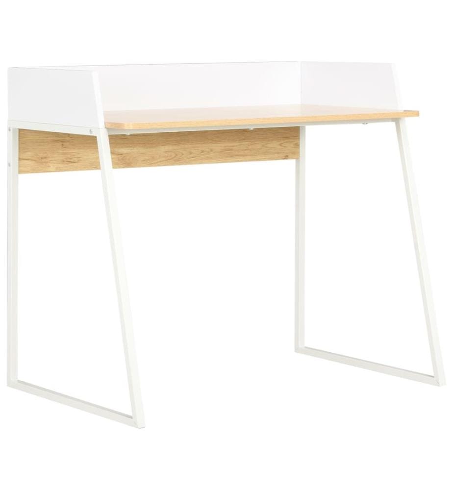 Bureau Blanc et chêne 90x60x88 cm