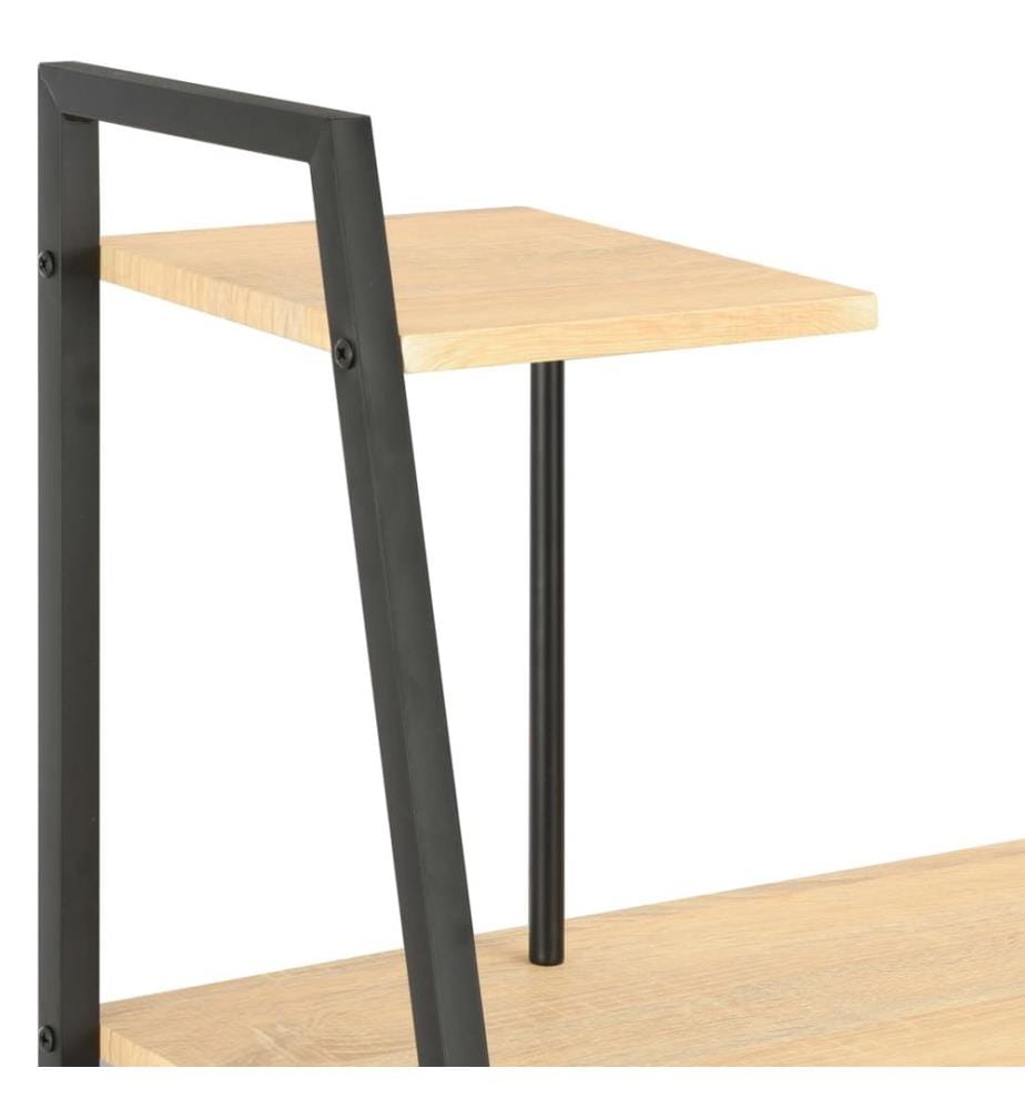 Schreibtisch mit Regaleinheit Schwarz und Eiche 102×50×117 cm