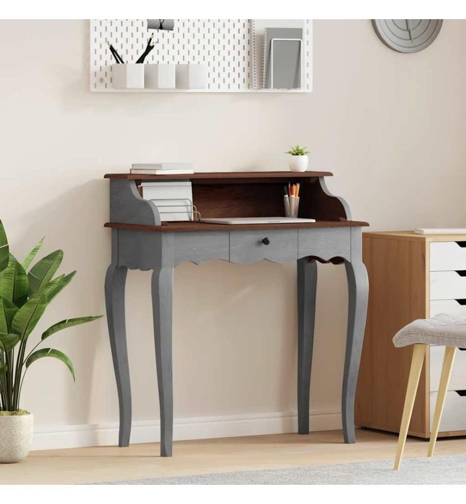 Bureau d'écriture bois d'acajou massif 80x40x92 cm