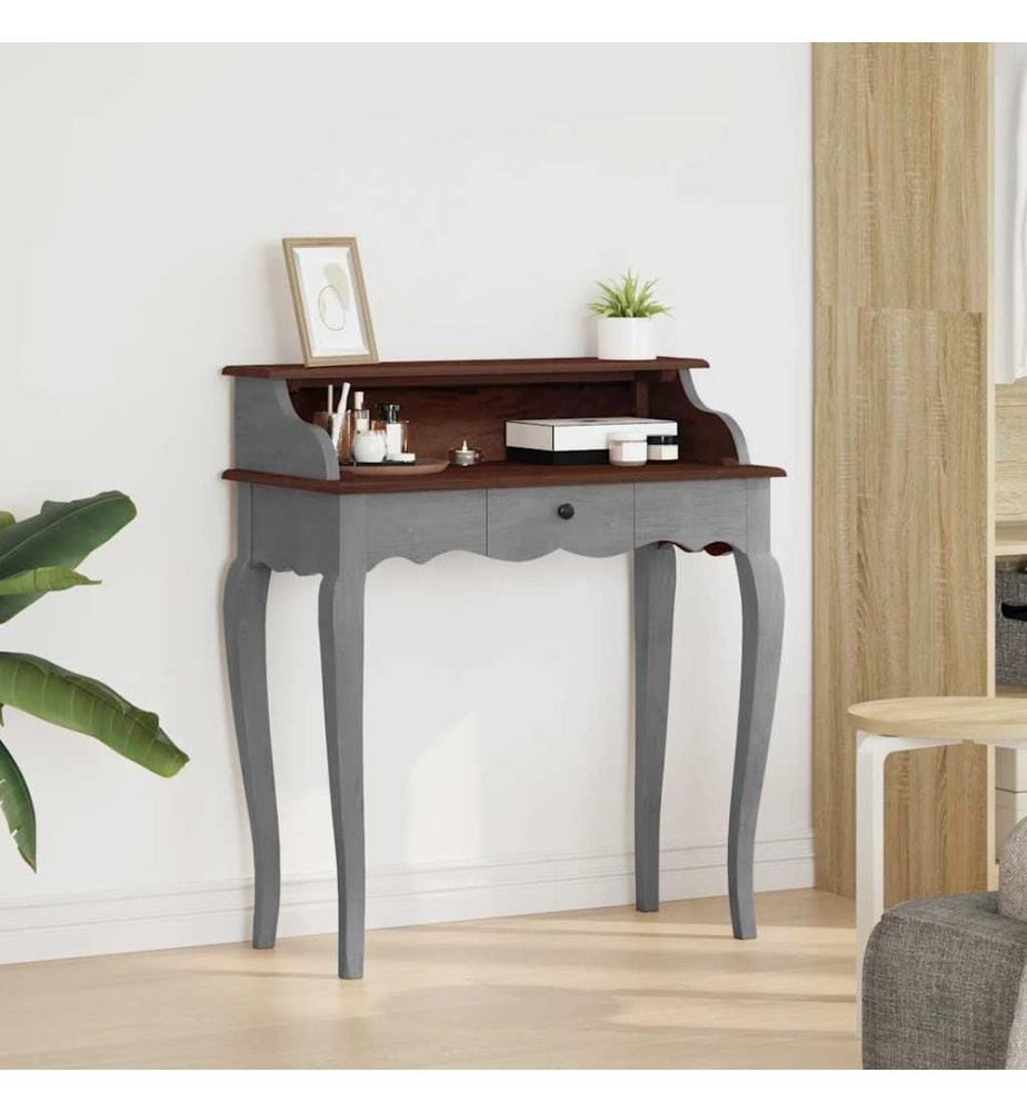 Bureau d'écriture bois d'acajou massif 80x40x92 cm