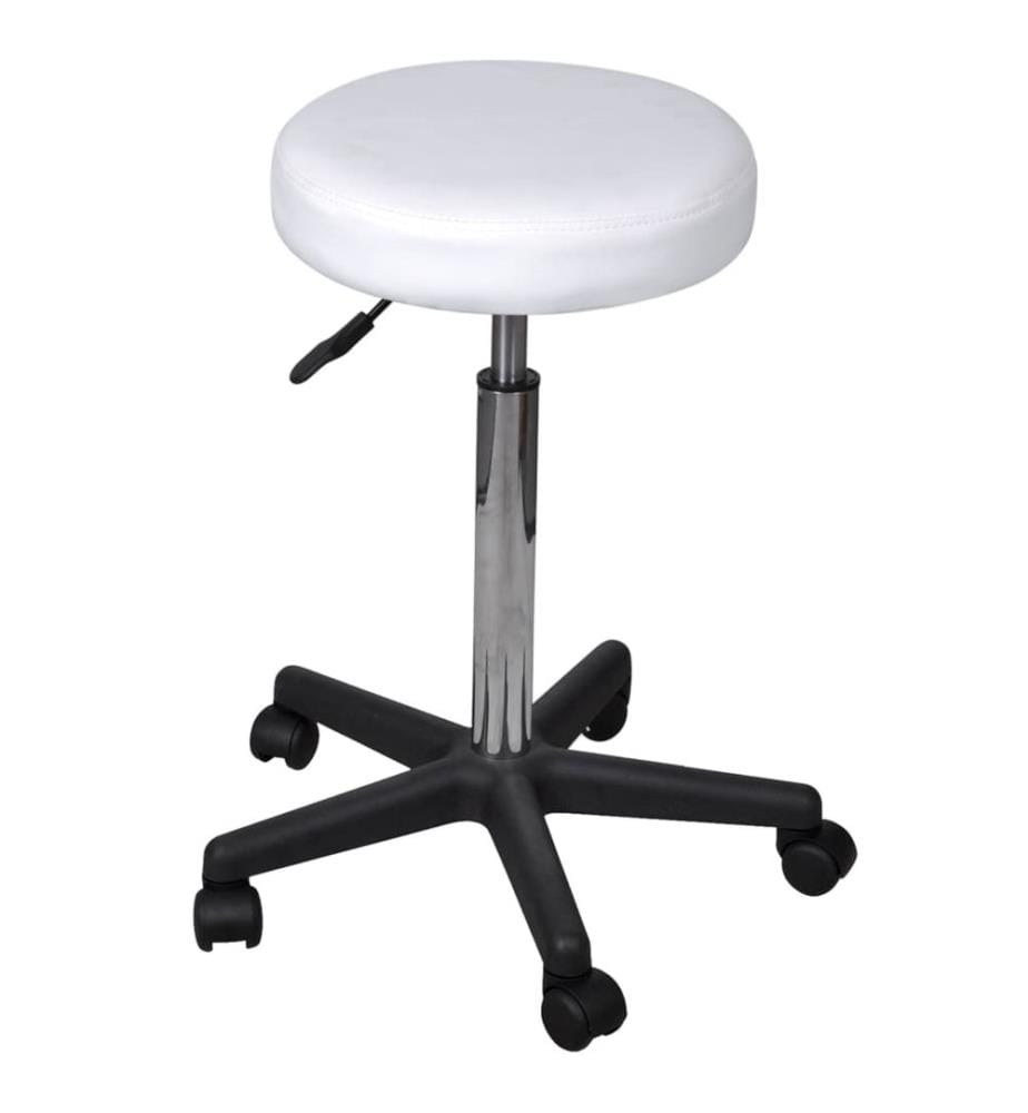 Bürohocker 2 Stk. Weiss 35,5x84 cm Kunstleder