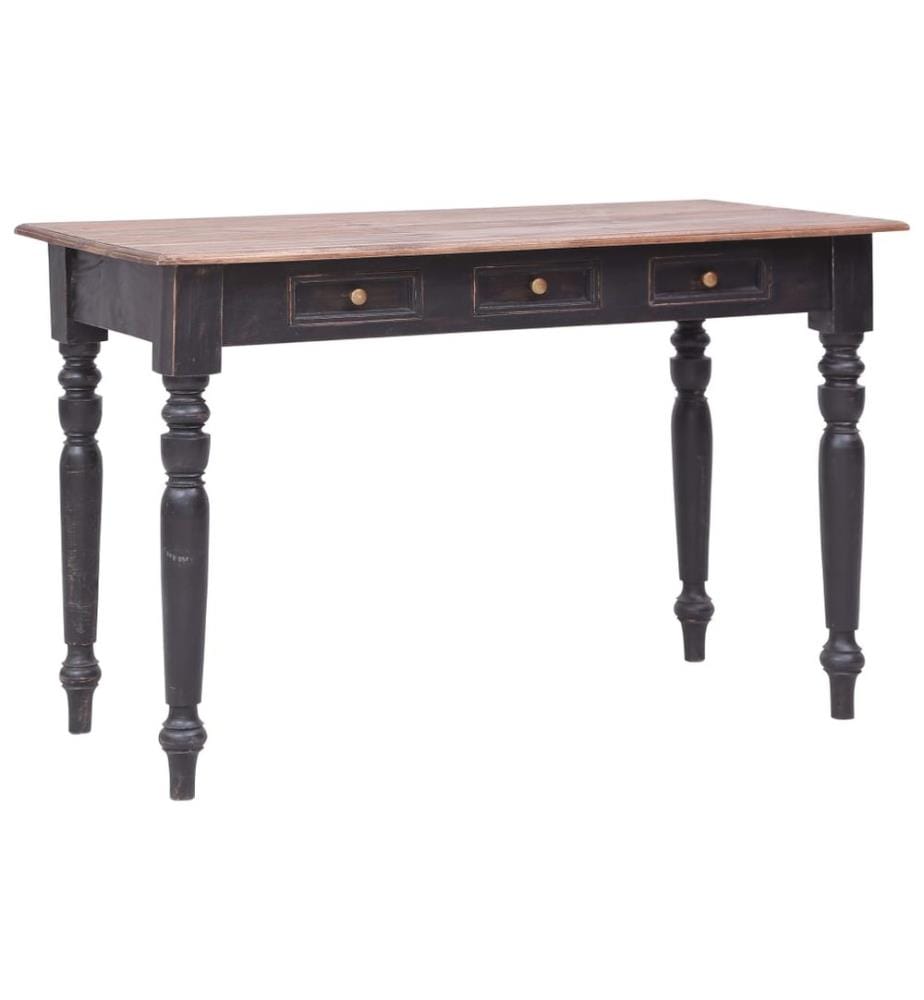 Bureau avec 3 tiroirs 117x57x75 cm bois d'acajou massif