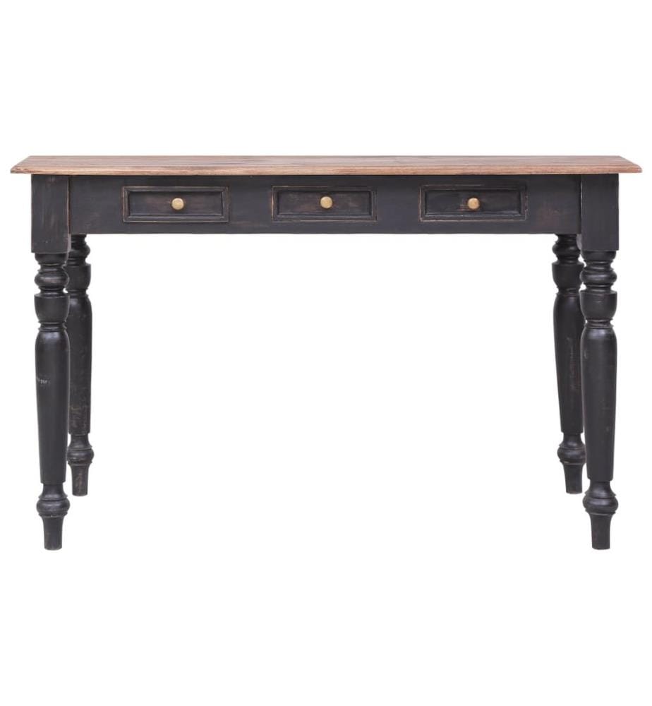 Bureau avec 3 tiroirs 117x57x75 cm bois d'acajou massif