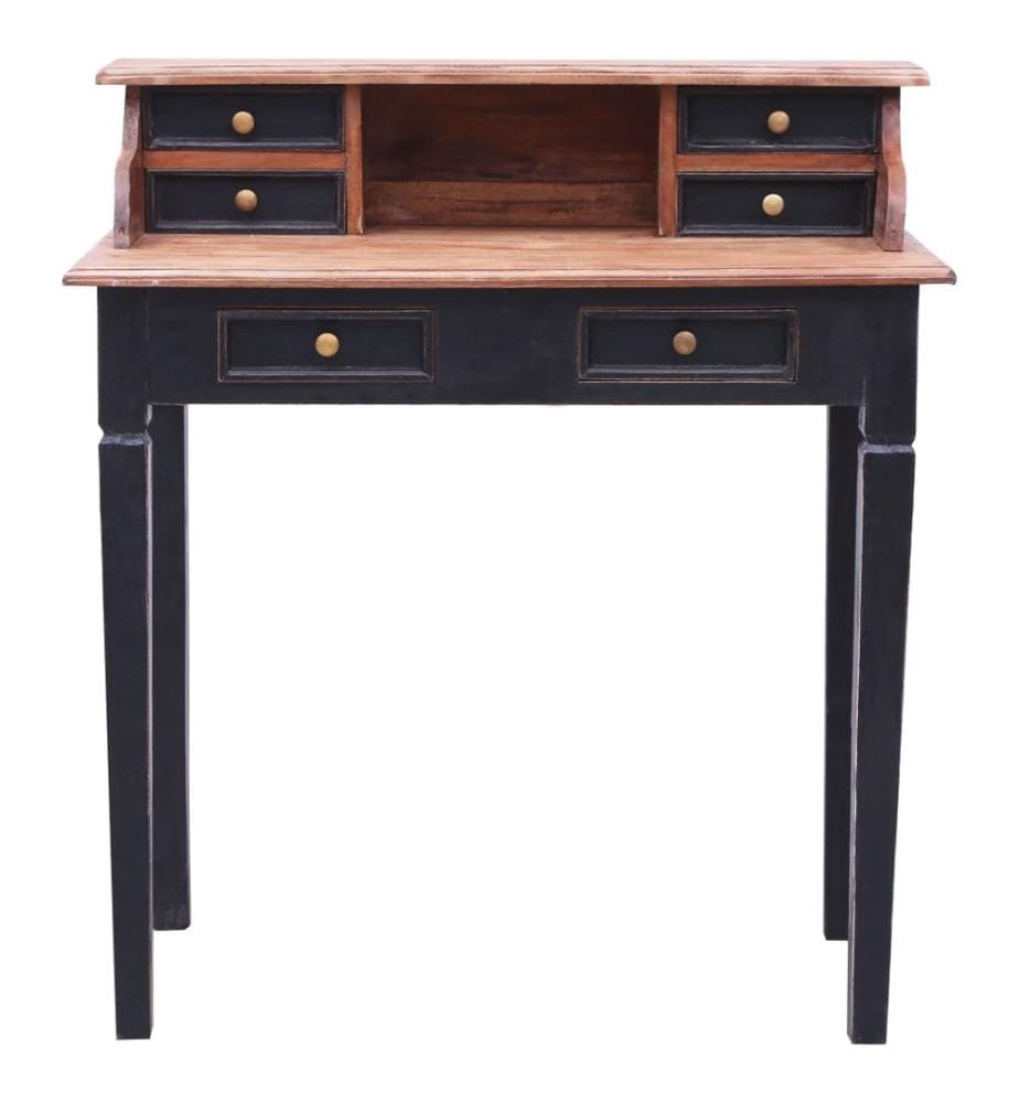 Bureau d'écriture et tiroirs 90x50x101 cm bois massif d'acajou