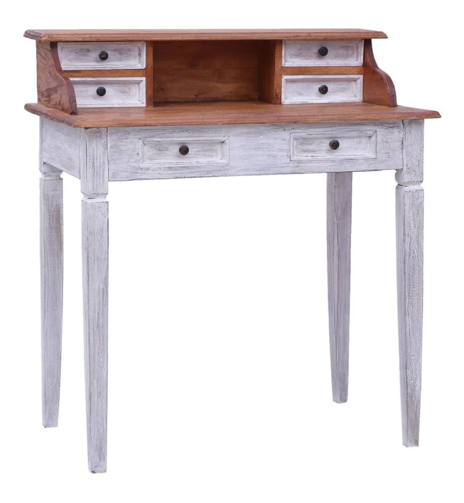 Bureau d'écriture et tiroirs 90x50x101 cm bois massif d'acajou