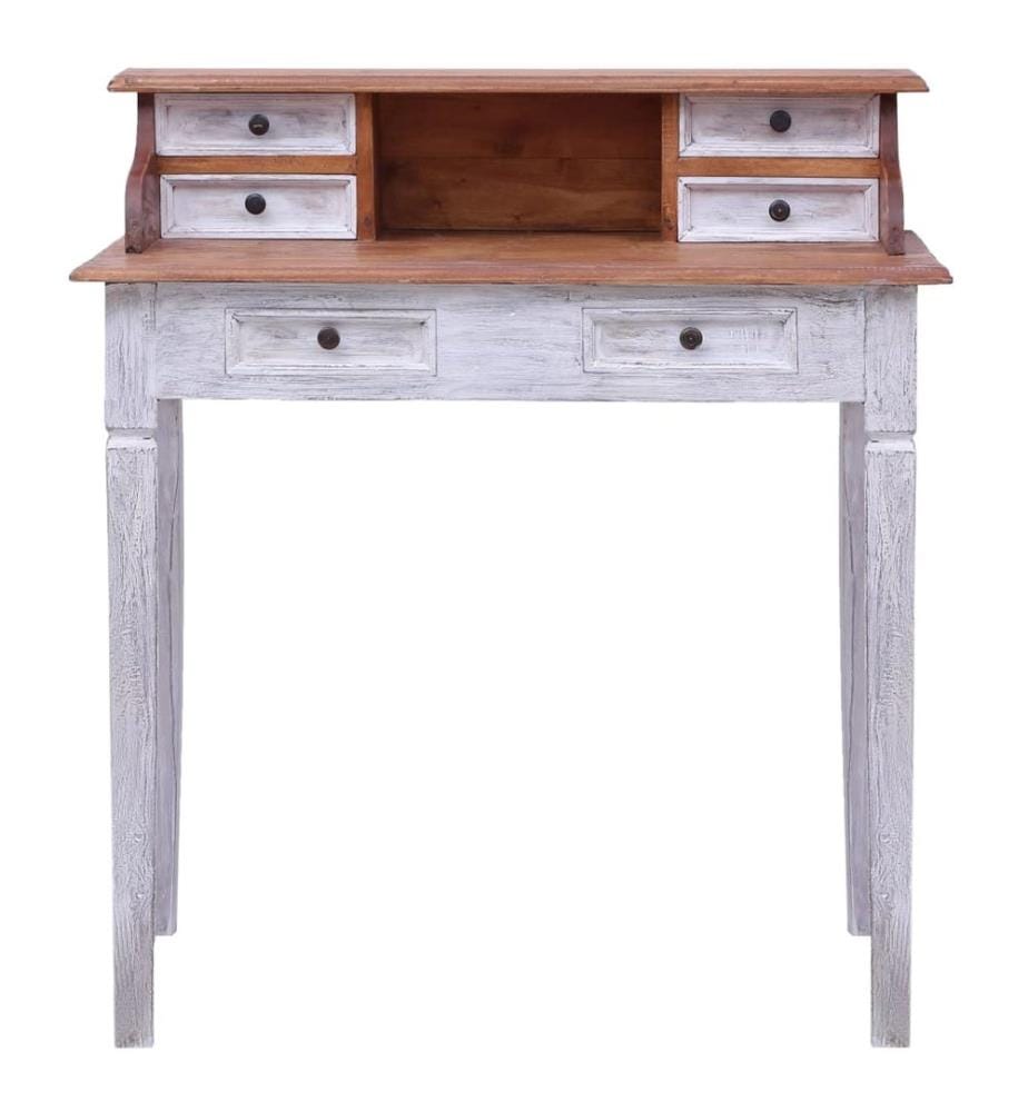 Bureau d'écriture et tiroirs 90x50x101 cm bois massif d'acajou