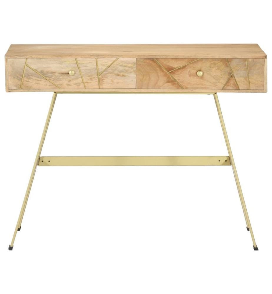 Bureau avec tiroirs 100x55x75 cm bois solide de manguier