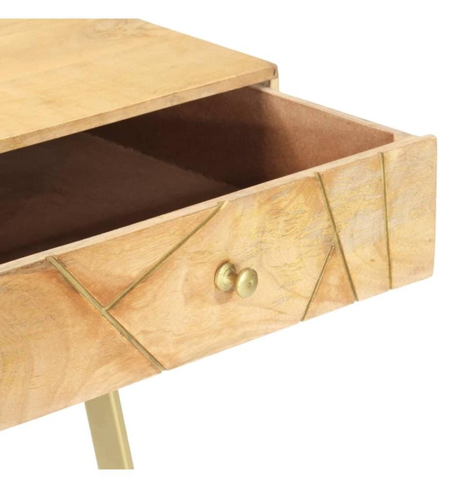 Bureau avec tiroirs 100x55x75 cm bois solide de manguier