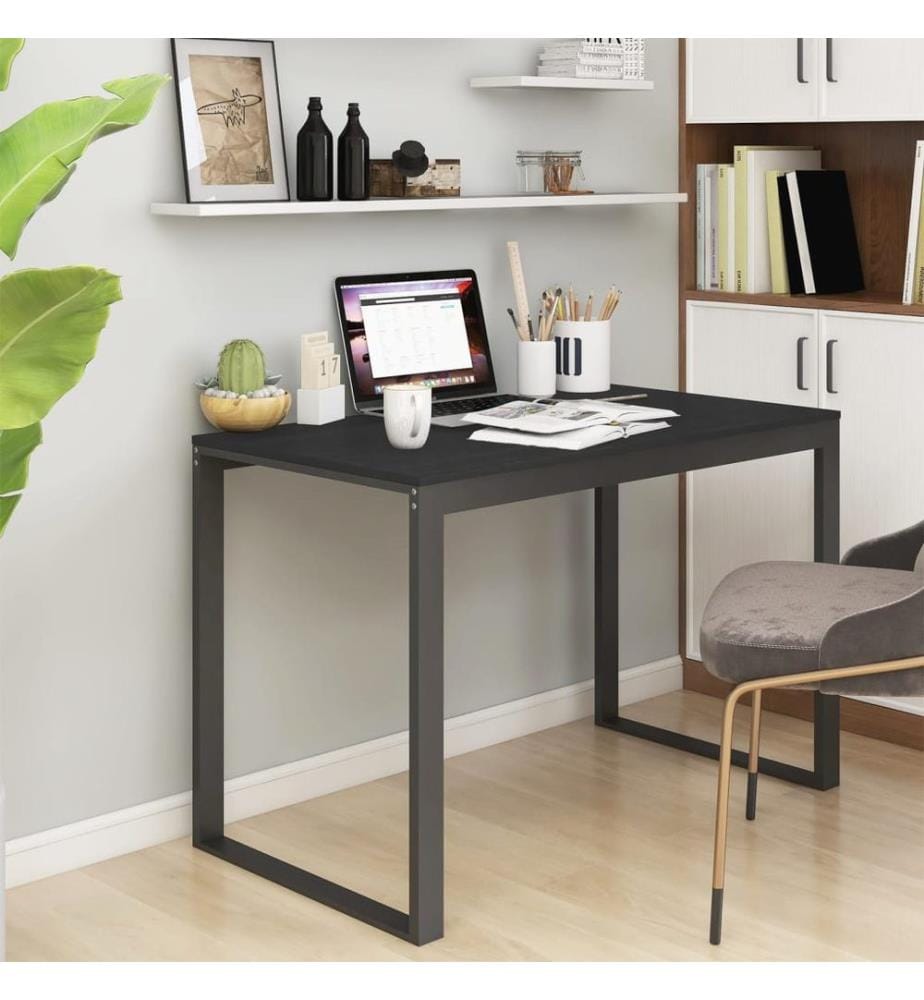 Bureau d'ordinateur Noir 110x60x73 cm Bois d'ingénierie