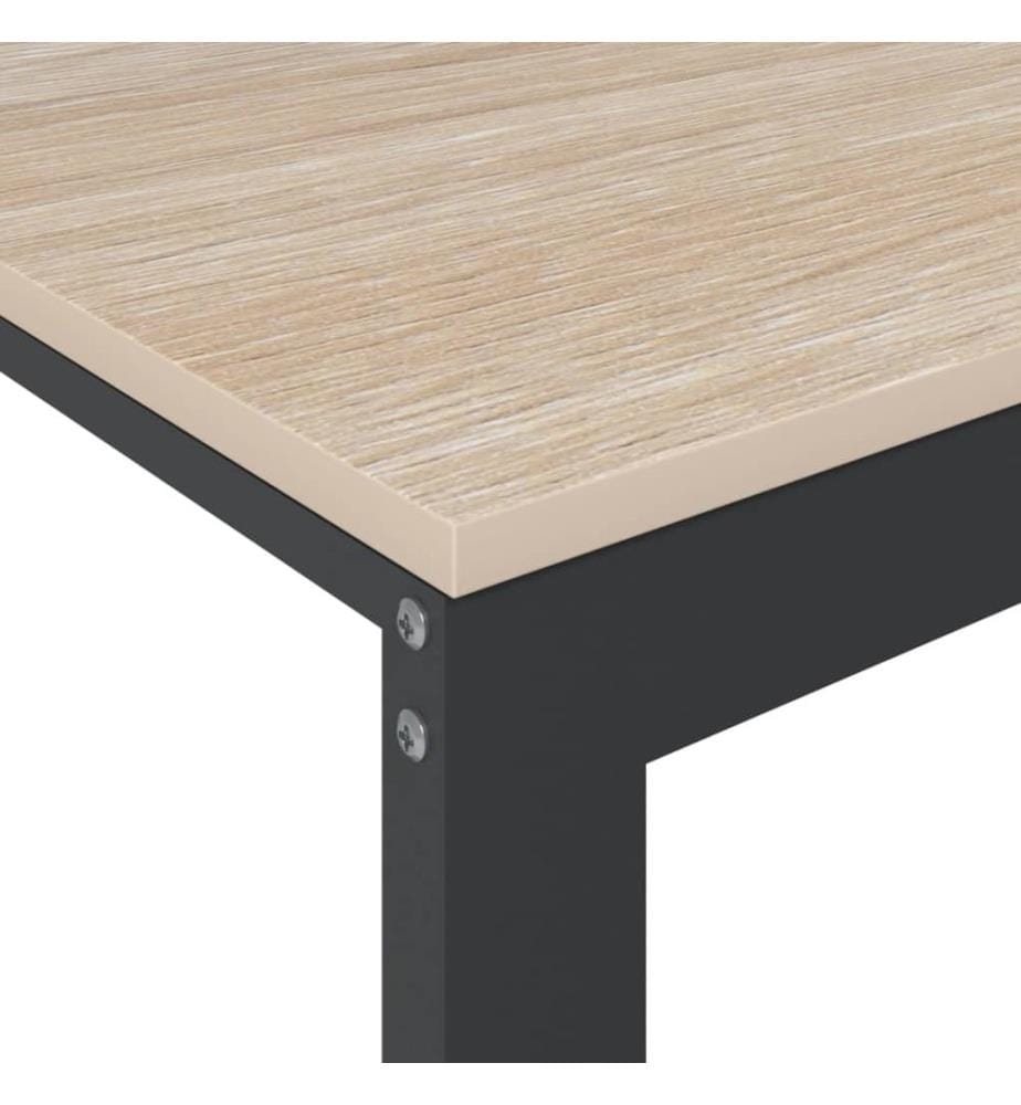 Bureau d'ordinateur Noir et chêne 110x60x73 cm Aggloméré