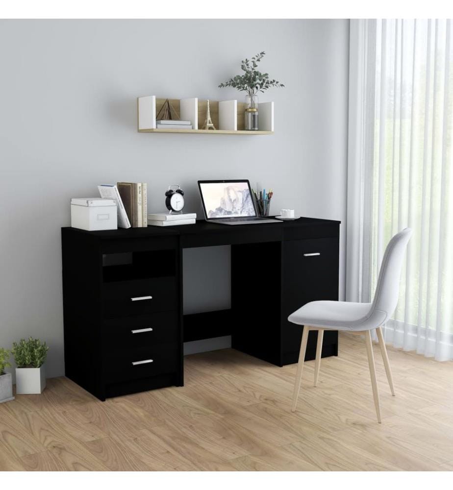 Bureau Noir 140x50x76 cm Bois d'ingénierie