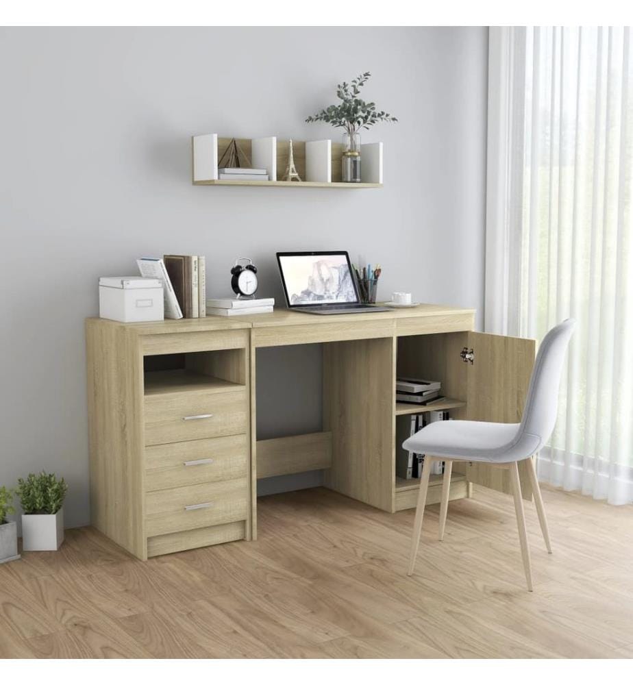 Bureau Chêne sonoma 140x50x76 cm Bois d'ingénierie