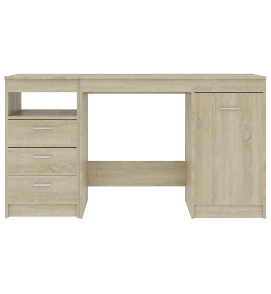 Bureau Chêne sonoma 140x50x76 cm Bois d'ingénierie