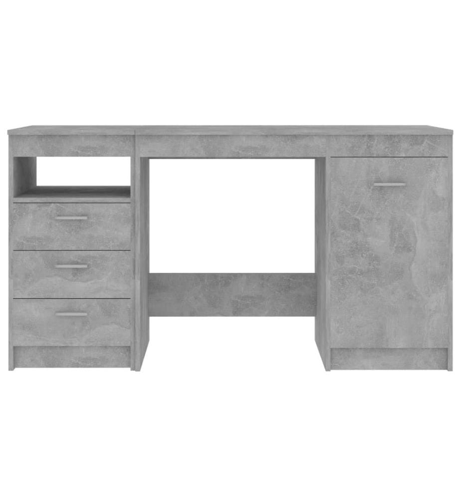 Bureau Gris béton 140x50x76 cm Bois d'ingénierie