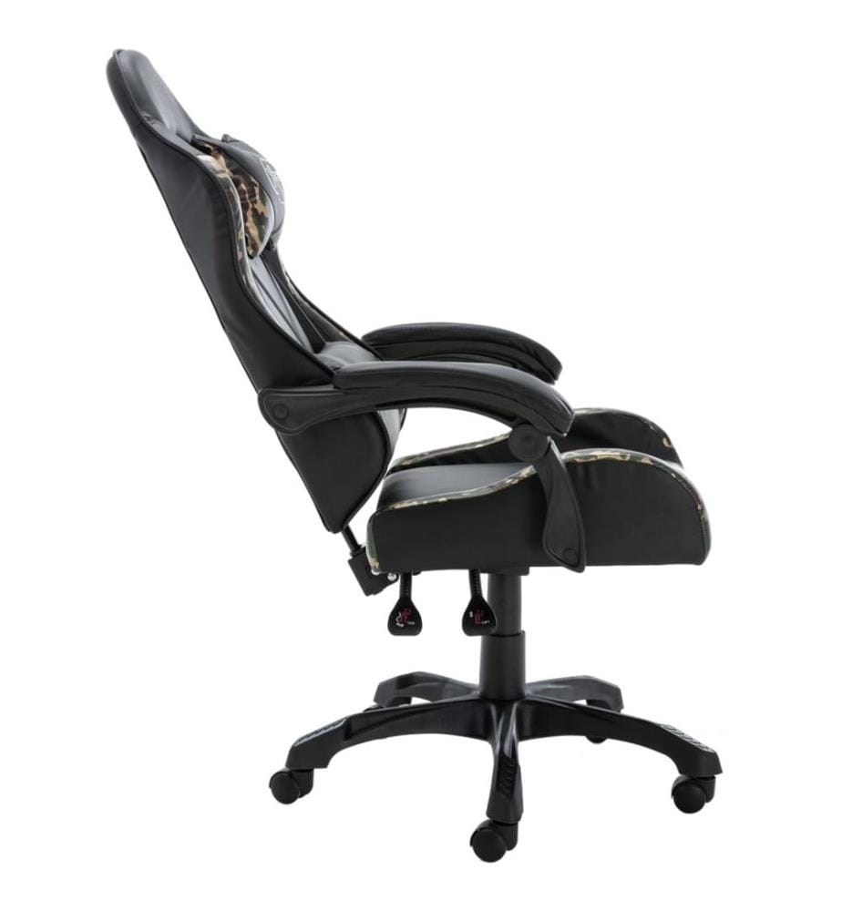 Gaming-Stuhl Schwarz und Tarnmuster Kunstleder