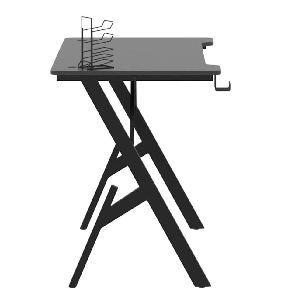 Bureau de jeu avec pieds en forme de Y Noir 110x60x75 cm