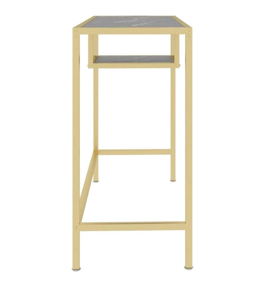 Computertisch Schwarz Marmor 100x36x74 cm Hartglas