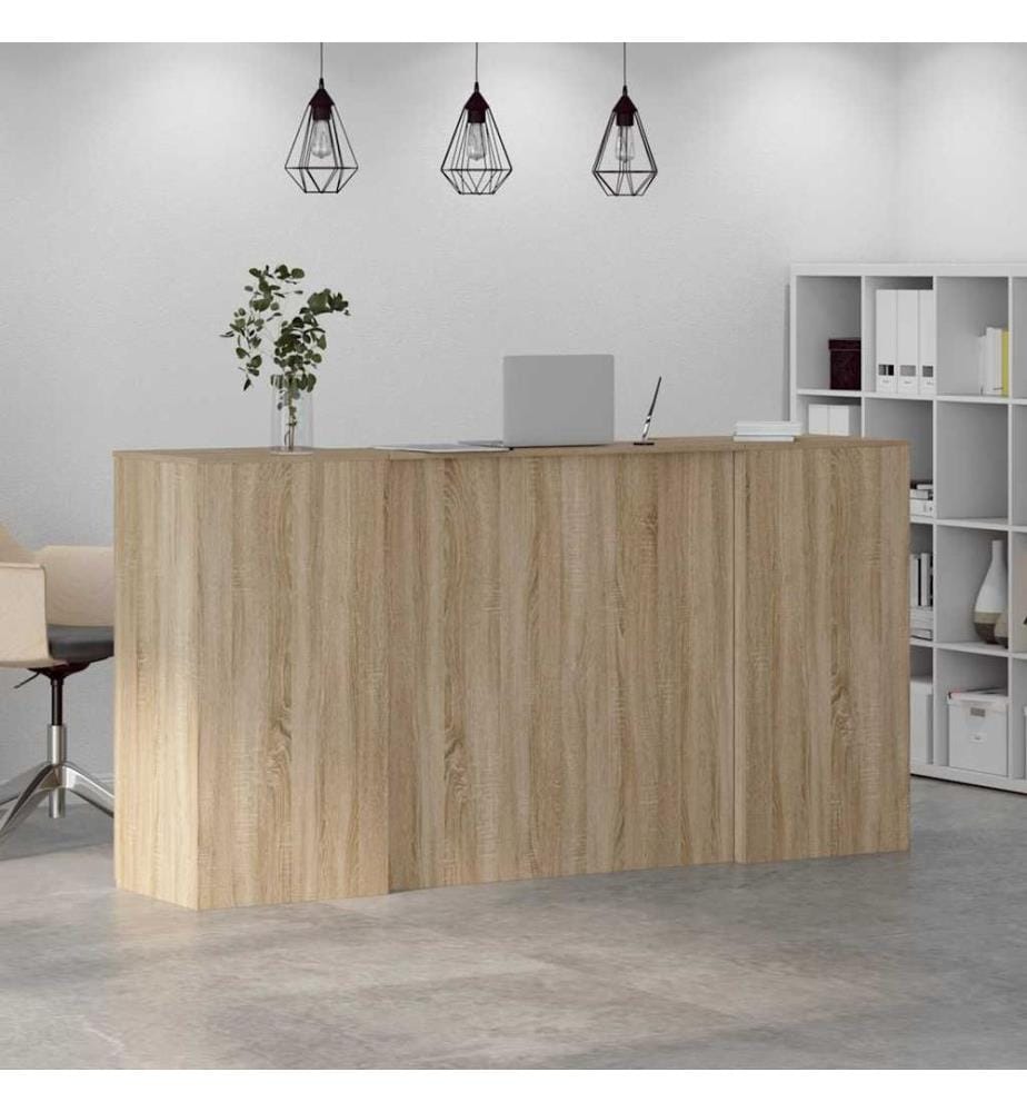 Bureau réception chêne sonoma 200x50x103,5 cm bois d'ingénierie