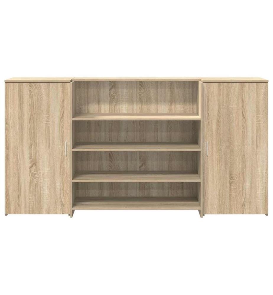 Bureau réception chêne sonoma 200x50x103,5 cm bois d'ingénierie