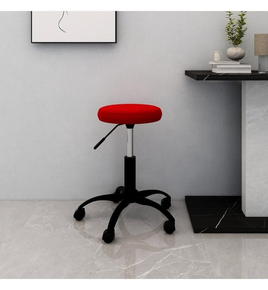 Chaise pivotante de bureau Rouge bordeaux Velours