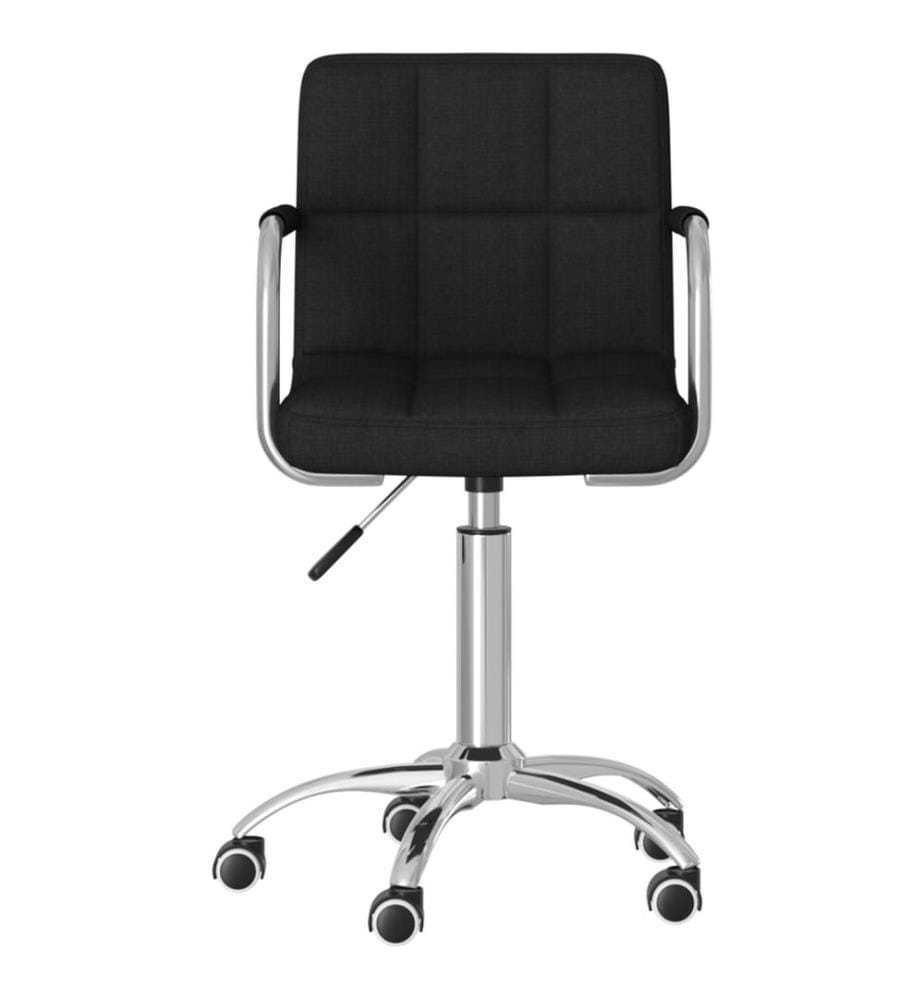 Chaise pivotante de bureau Noir Tissu