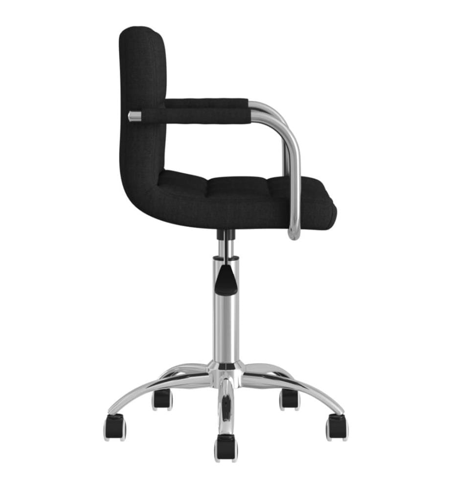 Chaise pivotante de bureau Noir Tissu