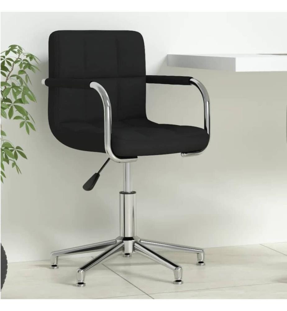Chaise pivotante de bureau Noir Tissu
