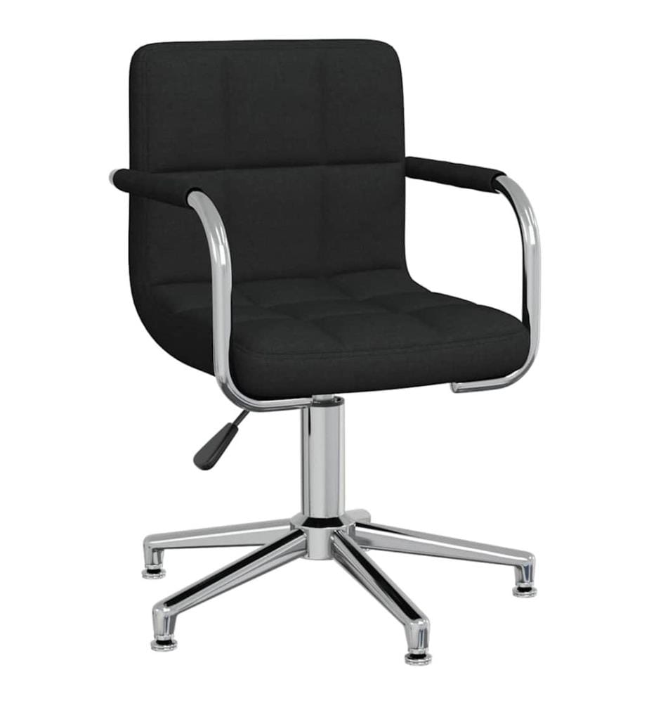 Chaise pivotante de bureau Noir Tissu