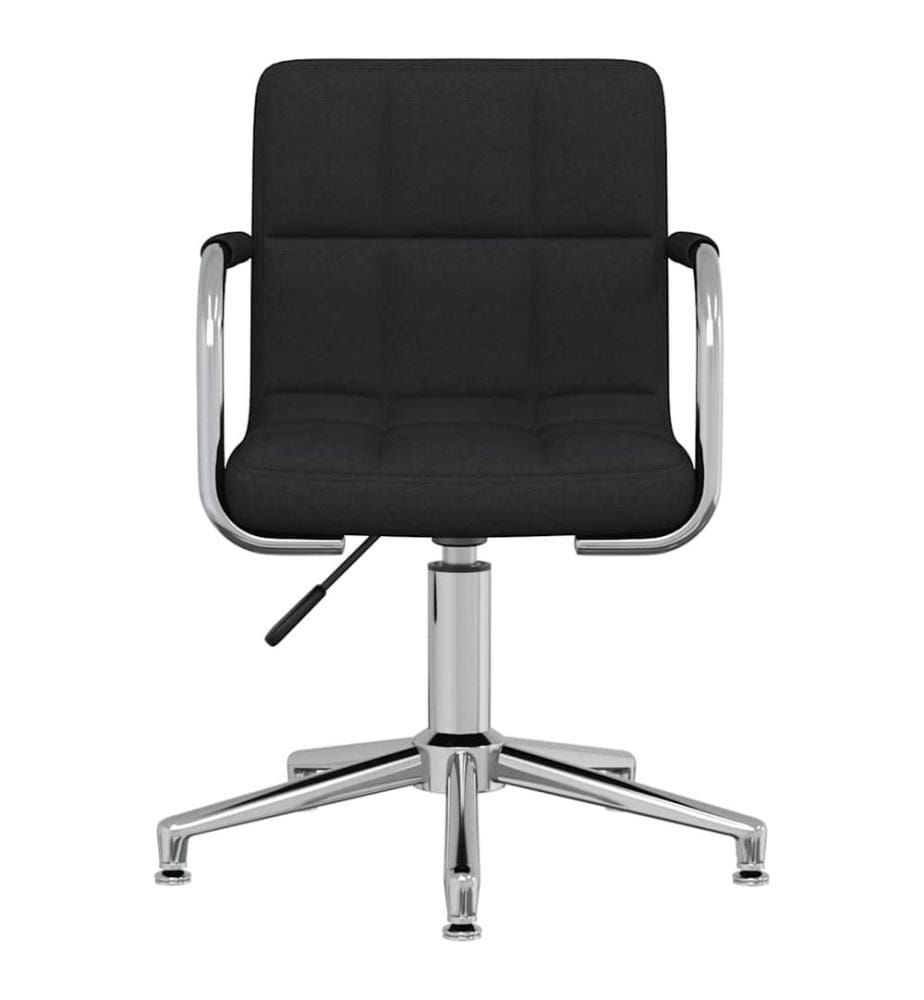 Chaise pivotante de bureau Noir Tissu