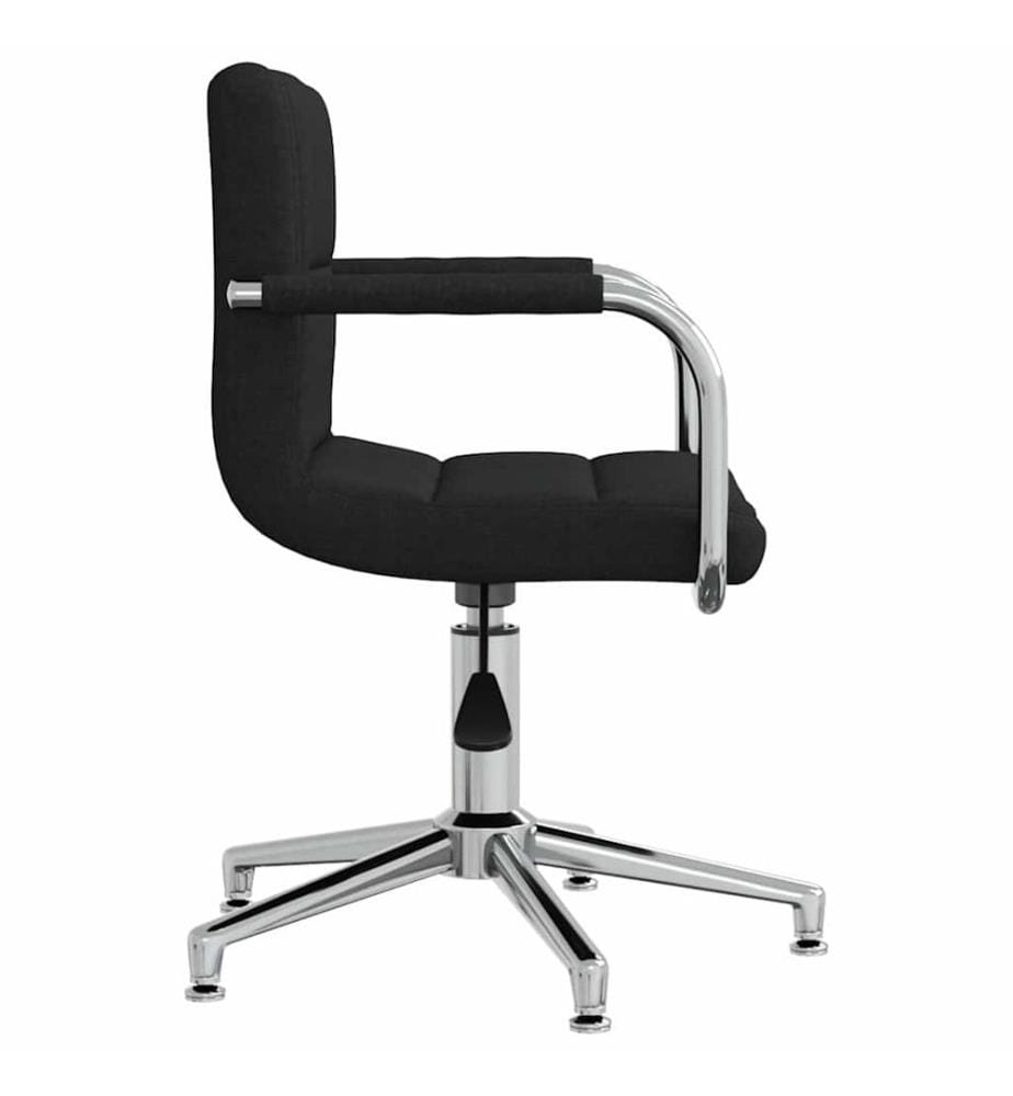 Chaise pivotante de bureau Noir Tissu