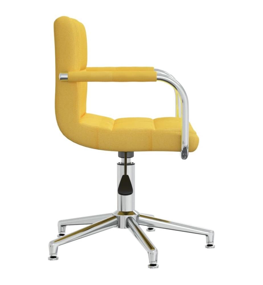 Chaise pivotante de bureau Jaune moutarde Tissu