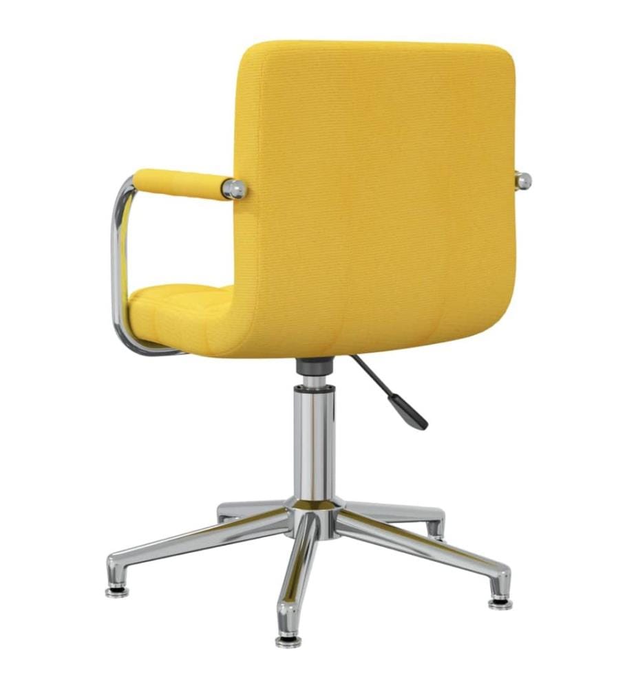Chaise pivotante de bureau Jaune moutarde Tissu