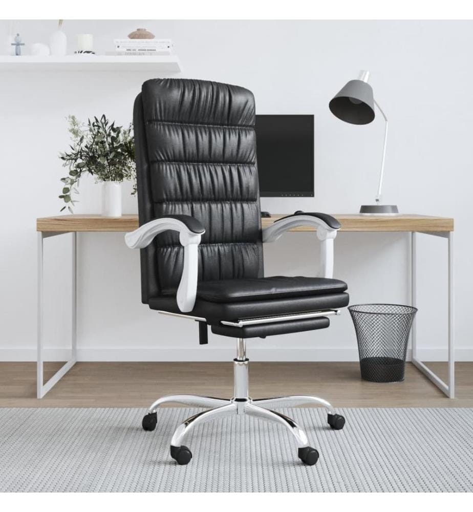 Fauteuil inclinable de bureau Noir Similicuir