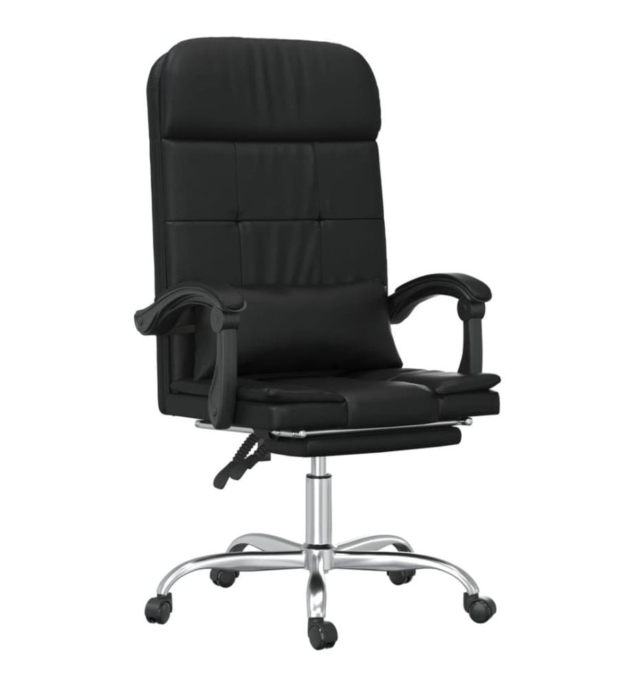 Fauteuil de massage inclinable de bureau Noir Similicuir