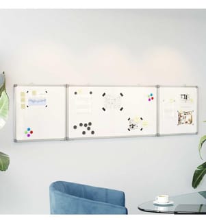 Magnetisches Whiteboard Klappbar 200x50x1,7 cm Aluminium