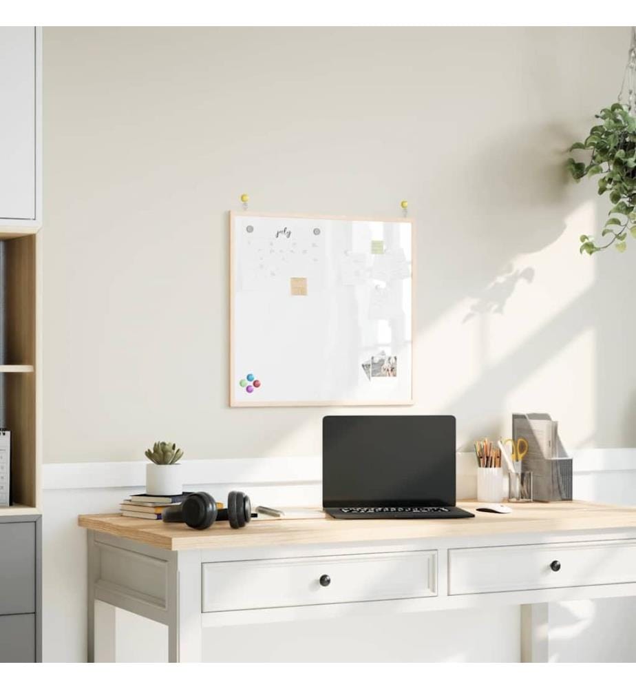 Magnetisches Whiteboard mit Rahmen aus massivem Kiefernholz 60 x 55 cm