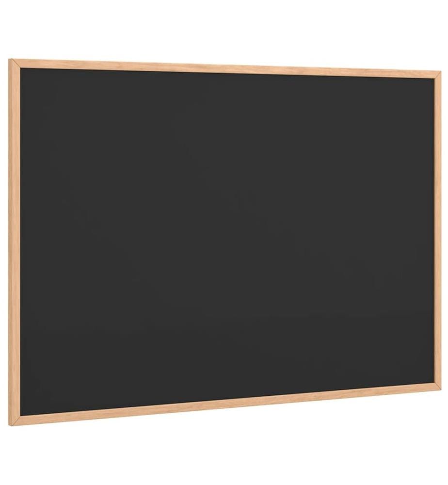 Kreidetafel mit Rahmen aus massivem Kiefernholz Schwarz 80 x 55 cm