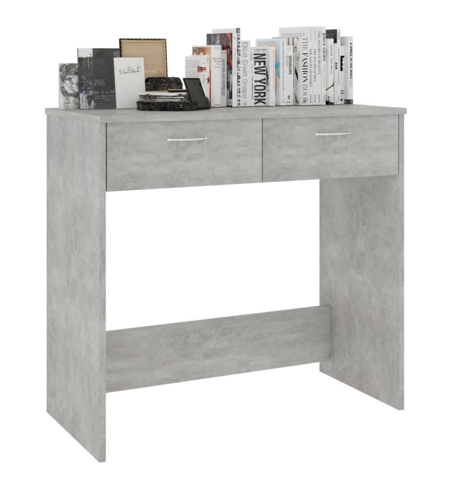 Bureau Gris béton 80x40x75 cm Bois d'ingénierie