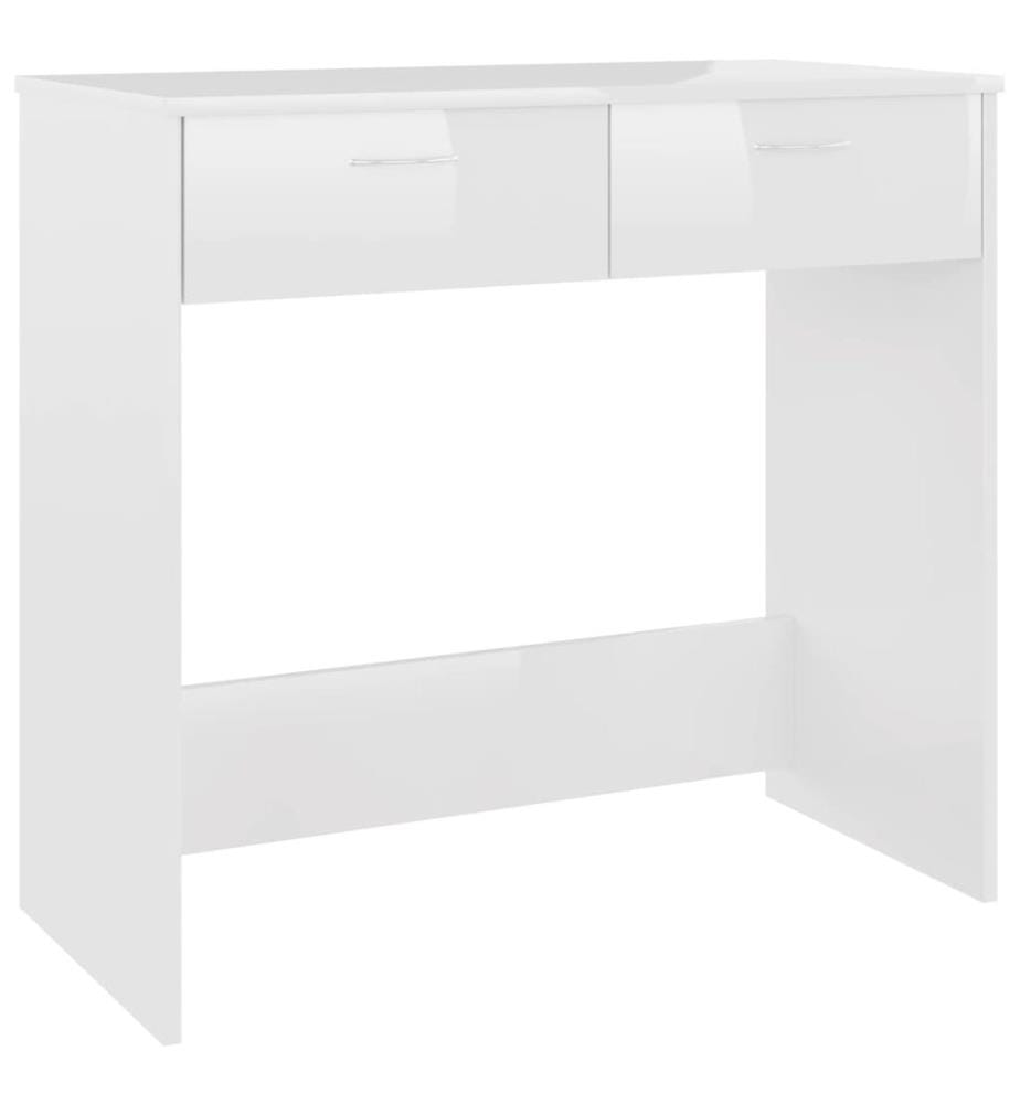 Bureau Blanc brillant 80x40x75 cm Aggloméré
