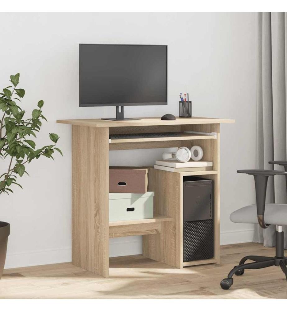 Bureau Chêne sonoma 80x45x74 cm Bois d'ingénierie