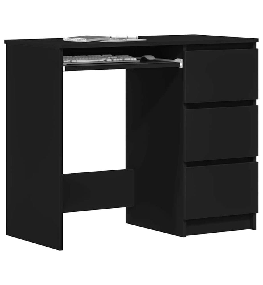 Bureau Noir 90x45x76 cm Bois d'ingénierie