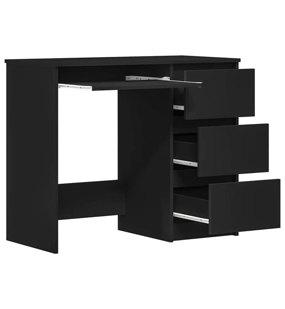 Bureau Noir 90x45x76 cm Bois d'ingénierie