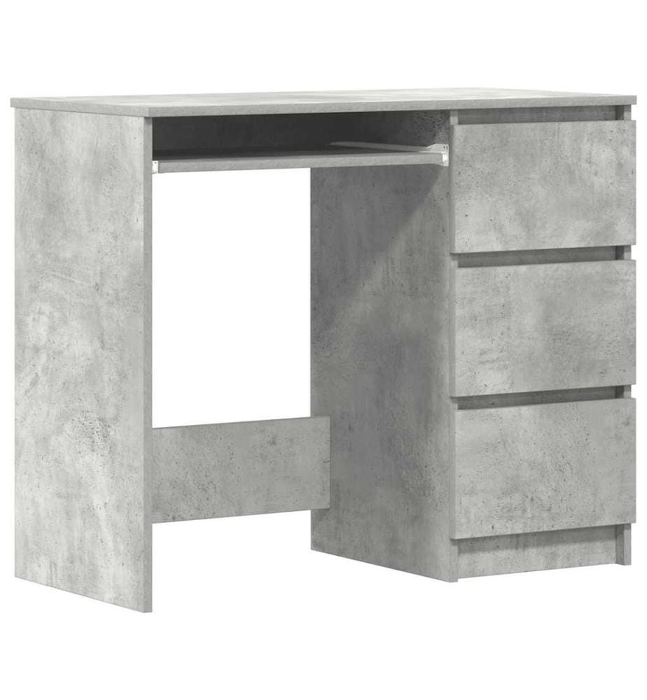 Bureau Gris béton 90x45x76 cm Bois d'ingénierie