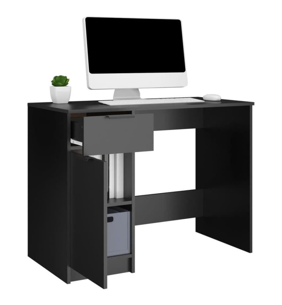 Bureau noir 100x50x75 cm bois d'ingénierie