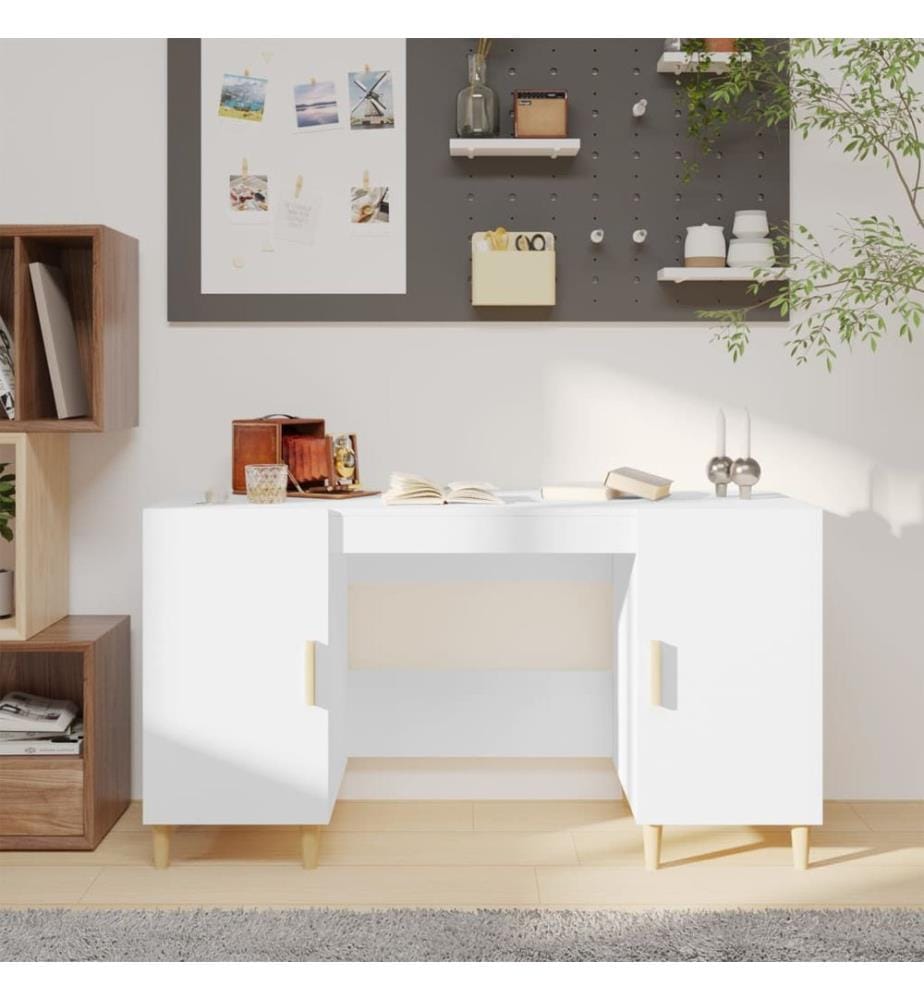 Bureau Blanc 140x50x75 cm Bois d'ingénierie