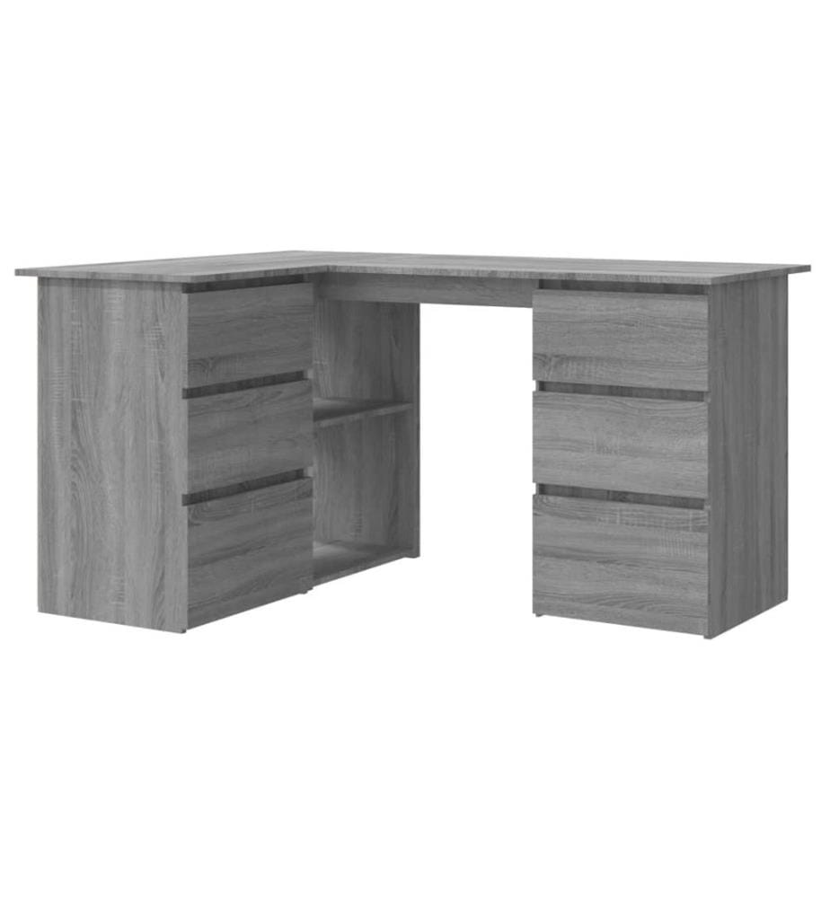 Bureau d'angle Sonoma gris 145x100x76 cm Bois d'ingénierie