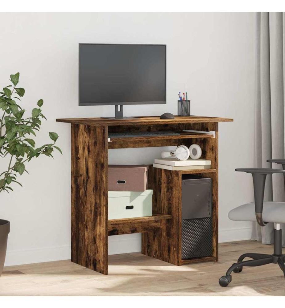 Bureau Chêne fumé 80x45x74 cm Bois d'ingénierie