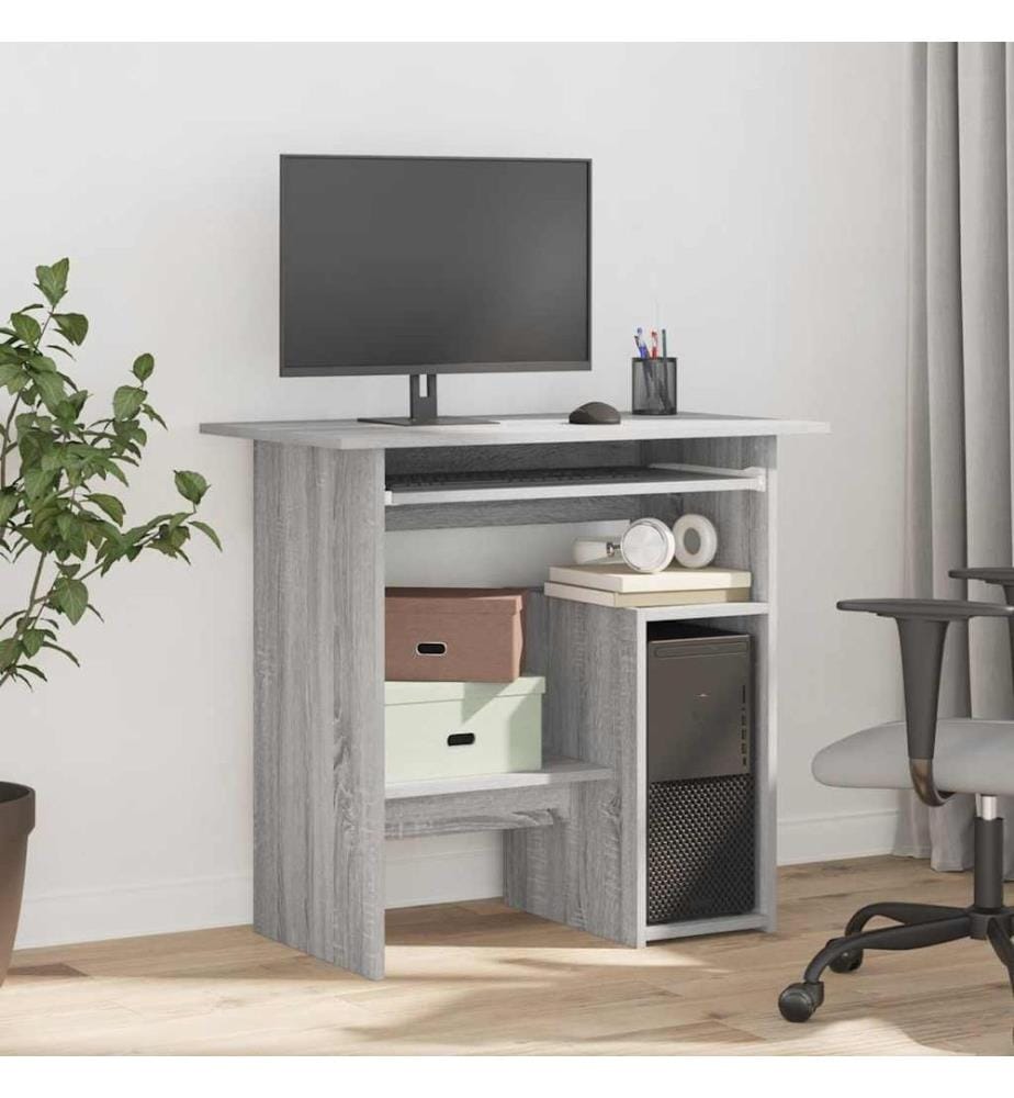 Bureau Sonoma gris 80x45x74 cm Bois d'ingénierie